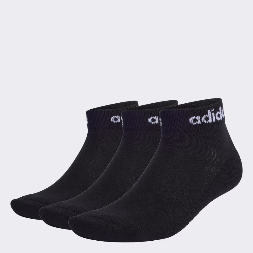 ADIDAS THIN LINEAR ANKLE SOCKS (3 PAIRS )