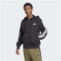 ADIDAS 3 STRIPES mens  fleece full zip hoodie