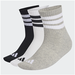 ADIDAS 3Stripes cushioned mid cut socks  (3 pairs  )