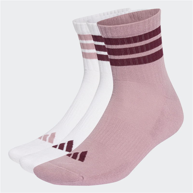 ADIDAS 3Stripes cushioned mid cut socks (3 pairs )