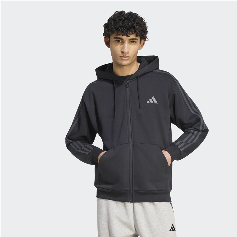 ADIDAS ESS 3-STRIPES FLEECE FULL ZIP HOODIE