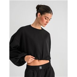 BODYTALK γυναικείο crop φούτερ με σούρα
