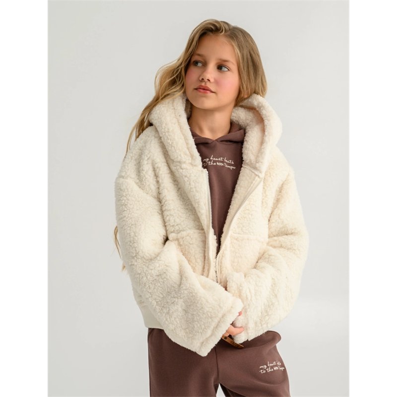 BODYTALK Children s teddy jacket with hood for girls